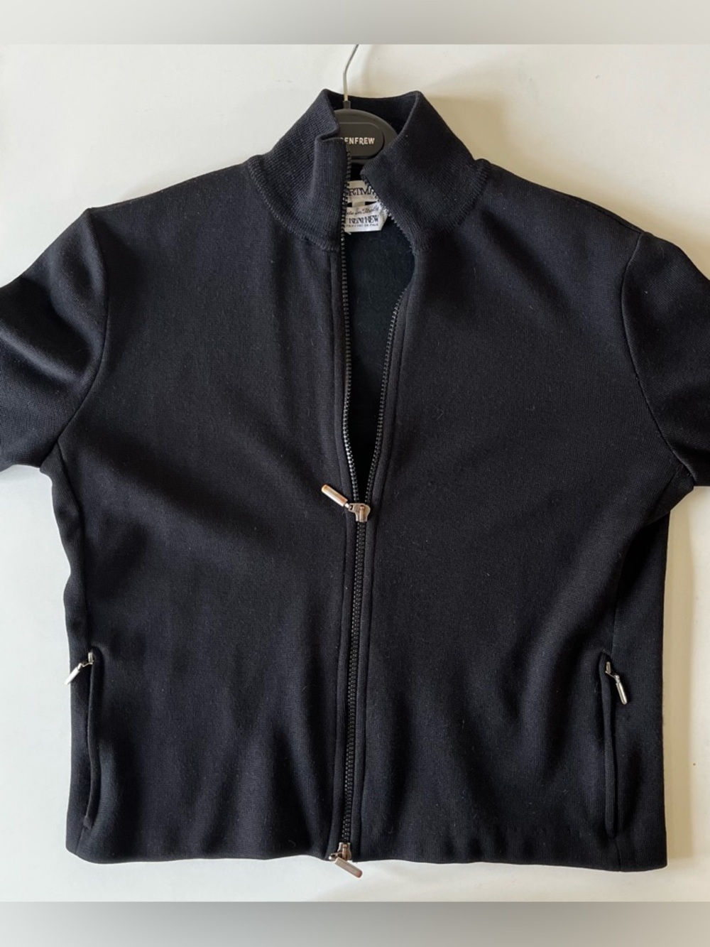 Sportmax black knit wool blend skirt & jacket. Skirt zips from hem to waist. M
